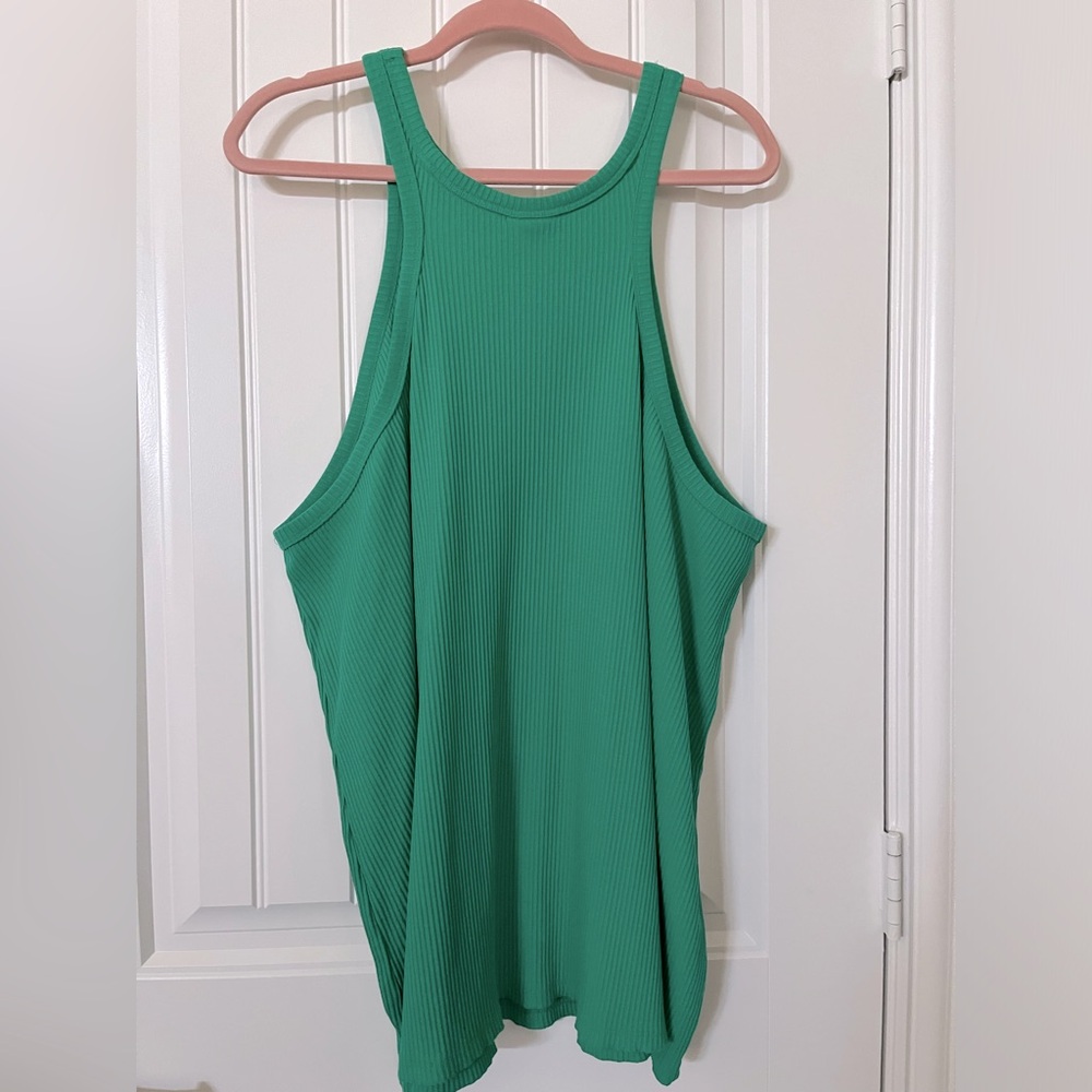 Ava & Viv 4X high neck sleeveless tank ribbed tunic Pullover Cotton knit